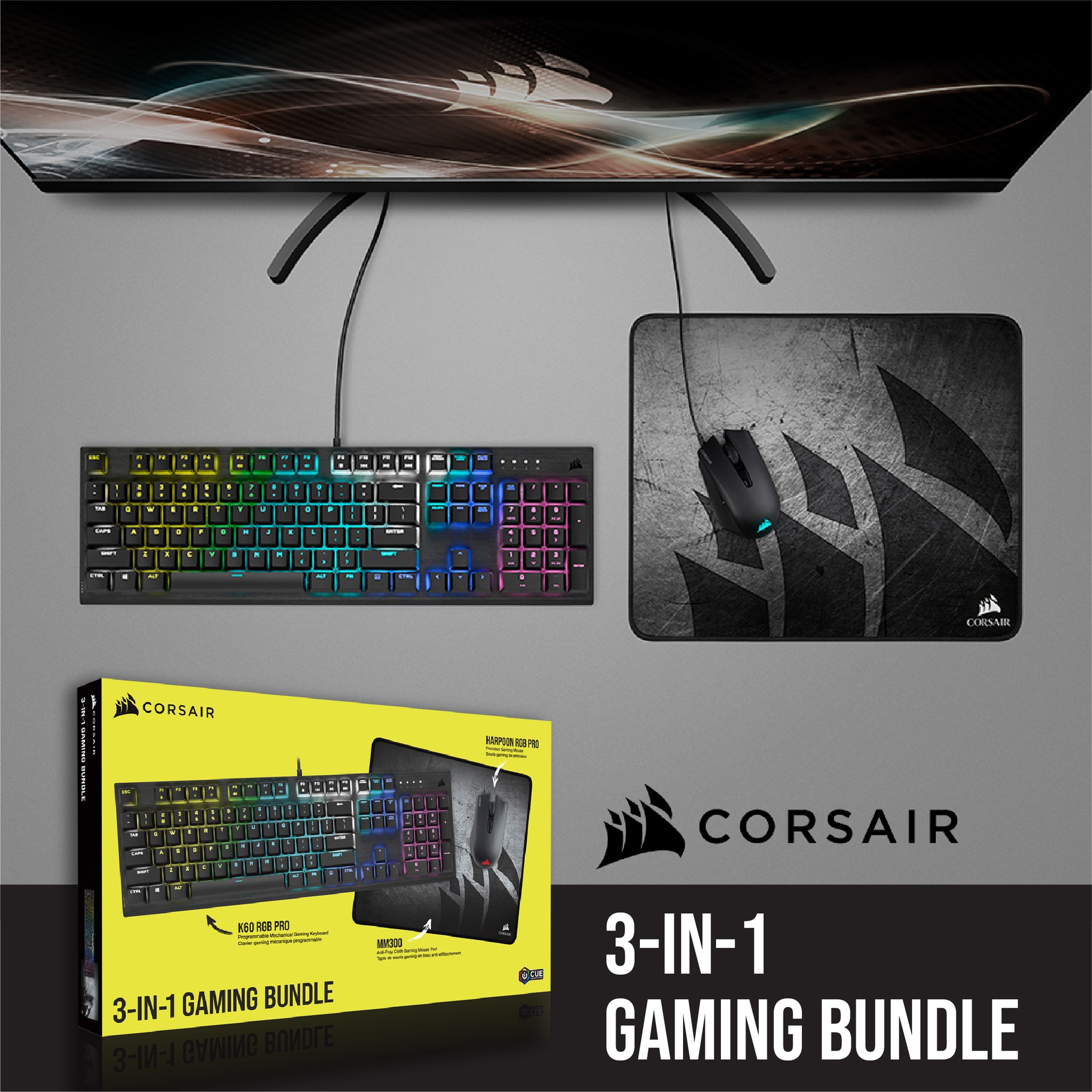 CORSAIR 3-IN-1 GAMING BUNDLE, 2021 Edition