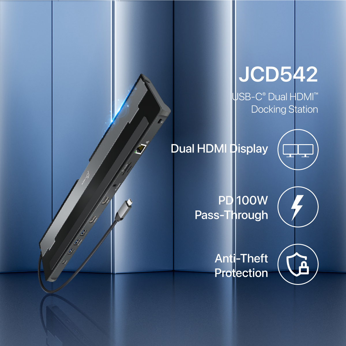 USB-C® Dual HDMI™ Docking Station (JCD542)